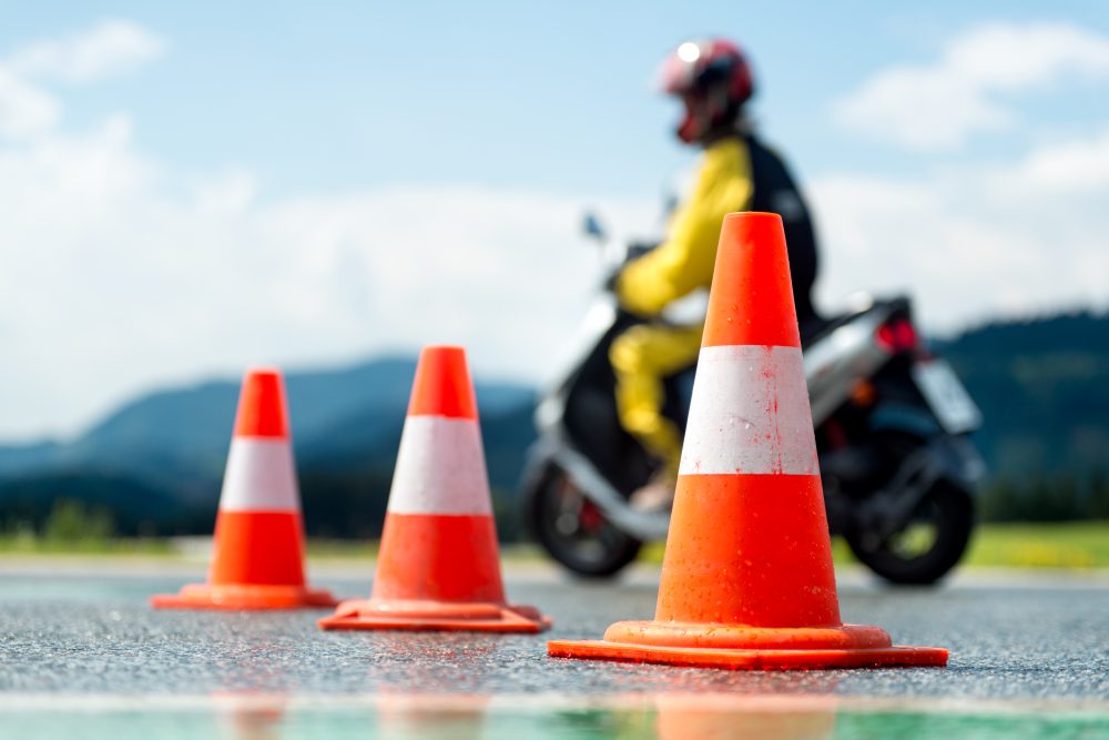 épreuve du slalom permis moto