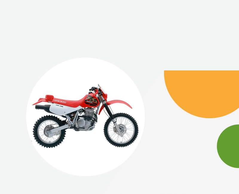 assurance moto honda XR600 rouge et blanche